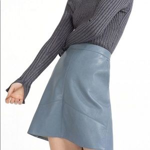 Zara blue leather mini skirt